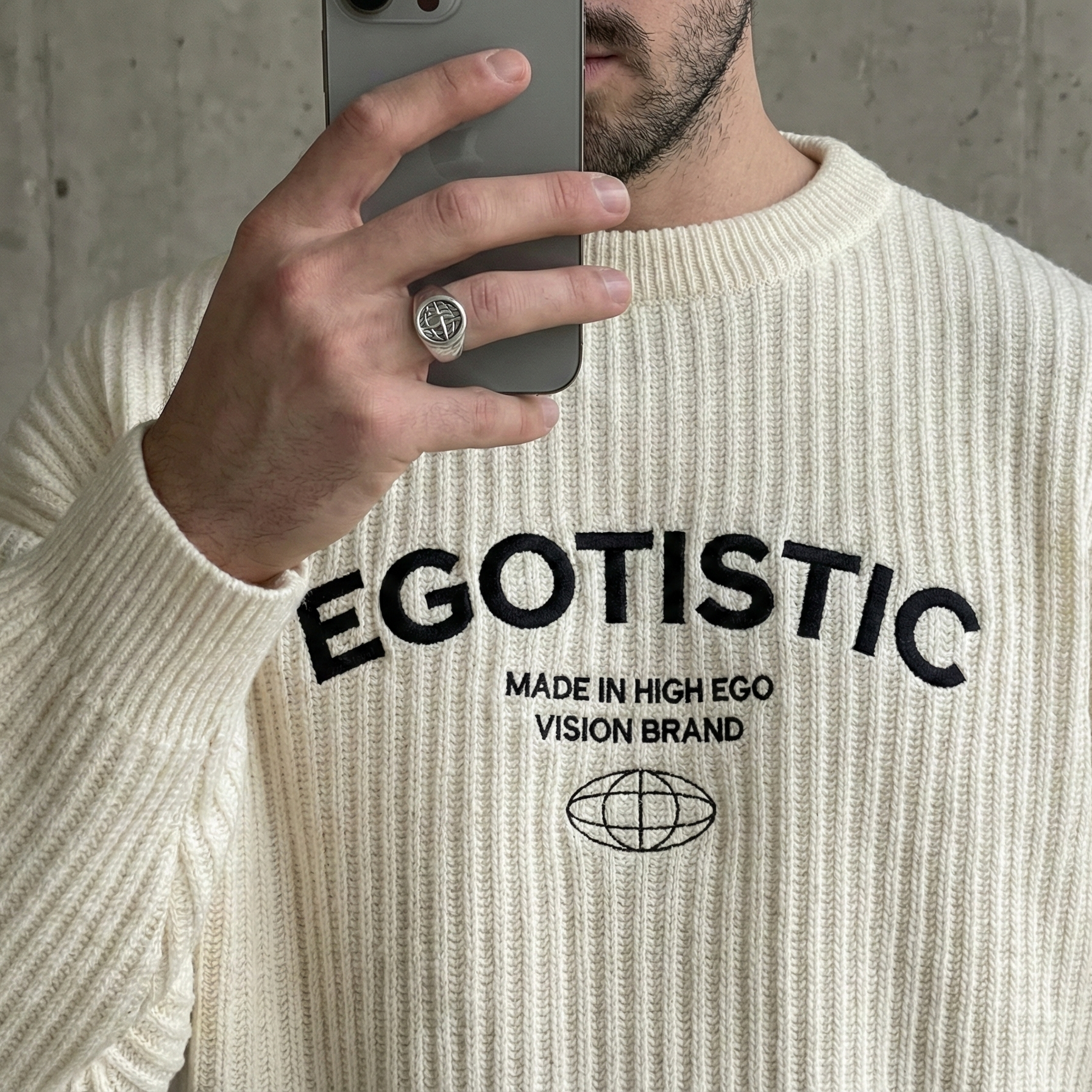 EGOTISTIC EMBROIDED SWEATSHIRT